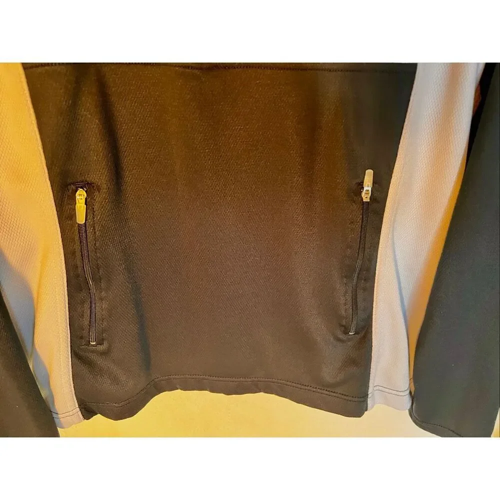 Nike Jacket Women Sz Large Swoosh Quarter Zip Pocket Light Dri Fit Run Gym Core